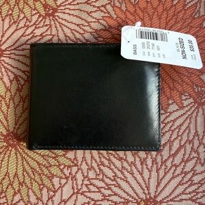 Bass Classic Black Leather Card Holder